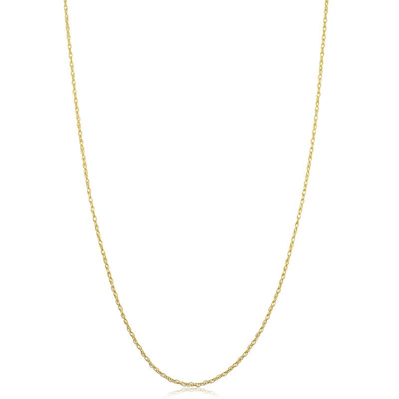Kooljewelry كولجويلري سلسلة حبل كلاسيكية للسيدات - قلادة بتعليقة من الذهب الأصفر 14k، مصقولة، بحلقة ربيعية - Image 1